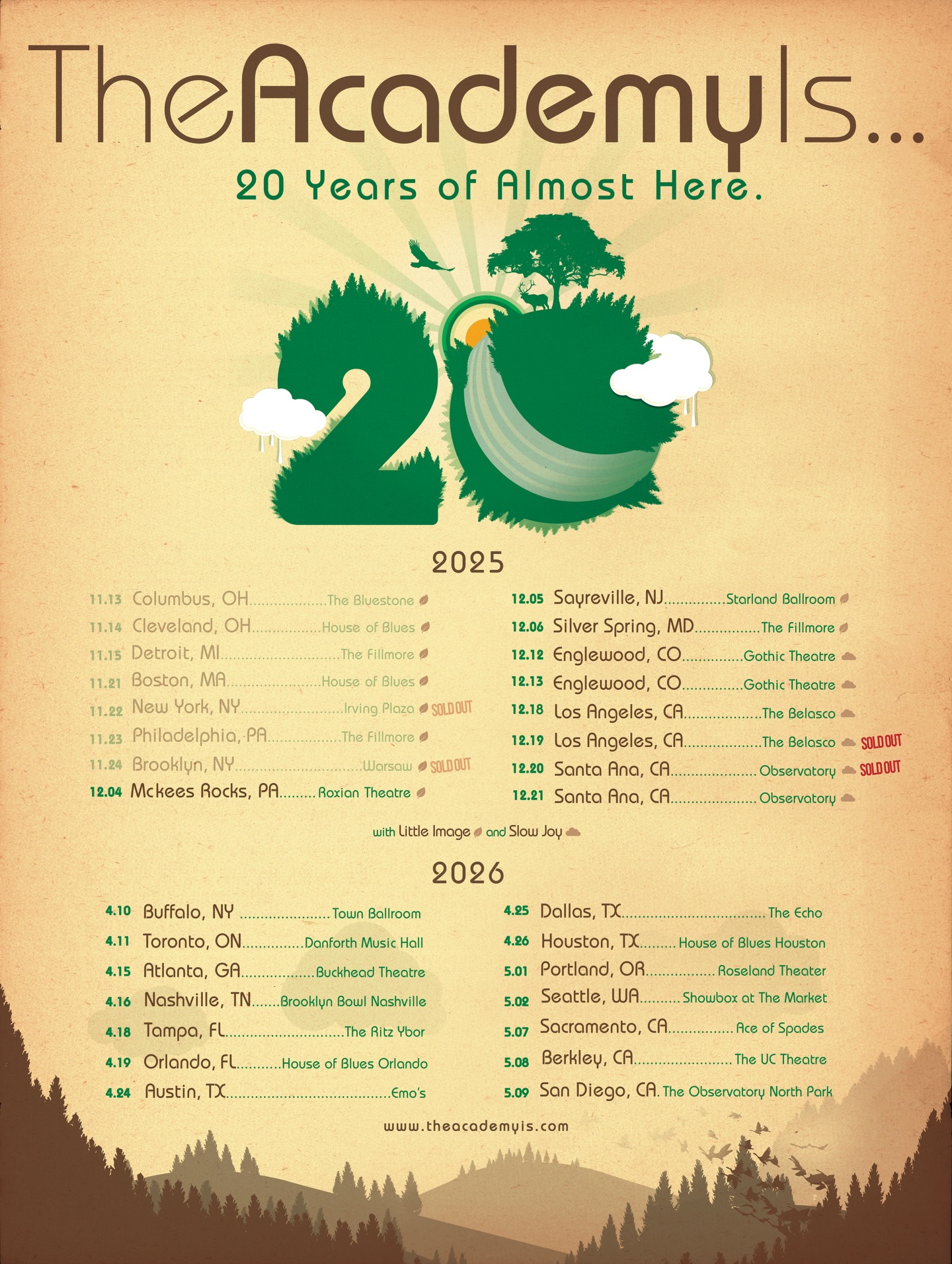 The Academy Is... Almost Here. 20th Anniversary Tour Poster 2026